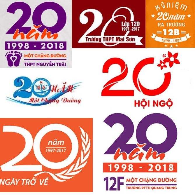 Logo áo kỷ niệm 20 năm ra trường
